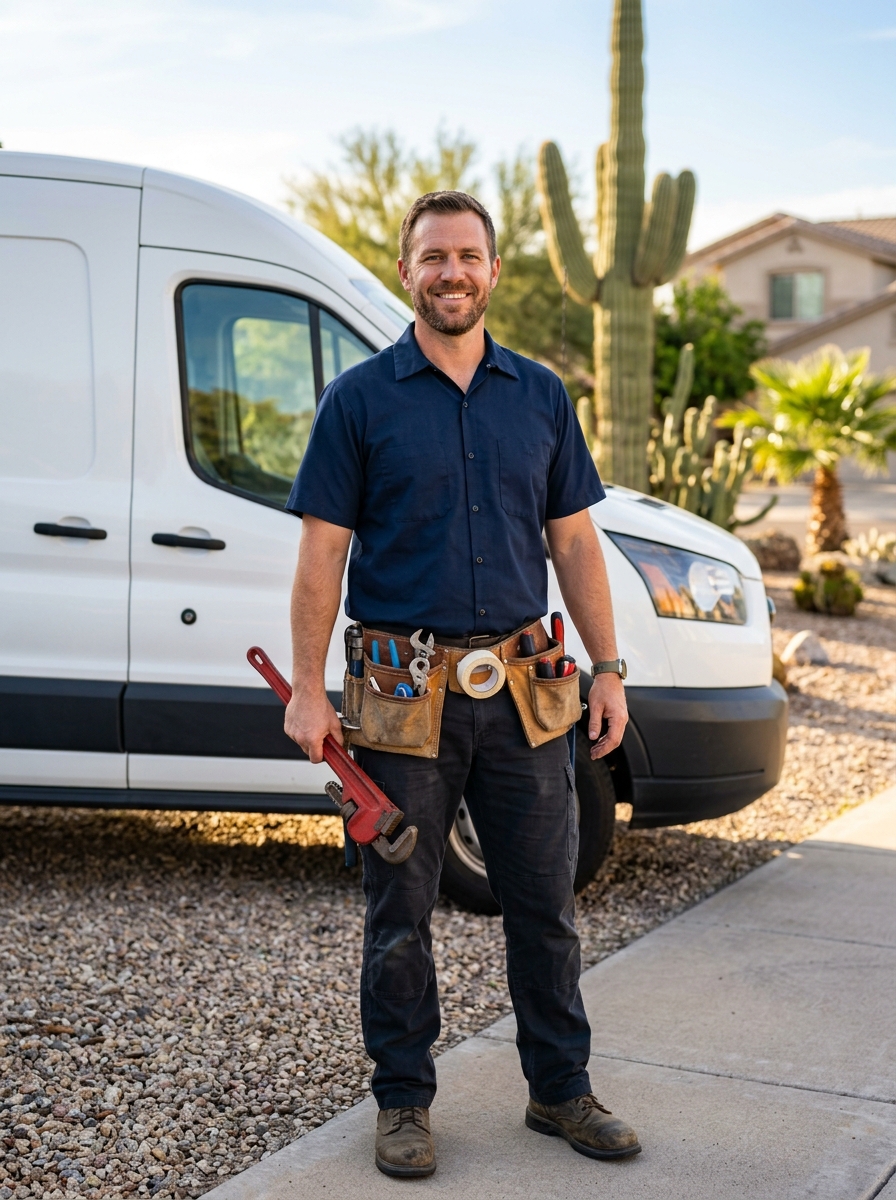 Plumber at work